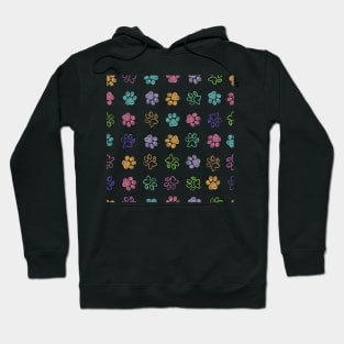 Colorful doodle paw print Hoodie